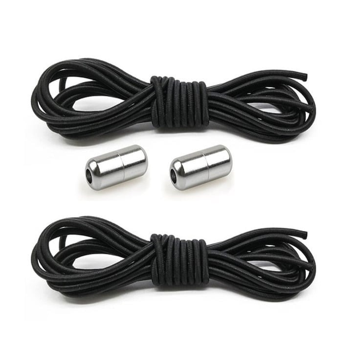 Set 2 sireturi elastice cu sistem de prindere si capsula metalica – Inchidere rapida fara legare, potrivite pentru toate tipurile de incaltaminte [3]