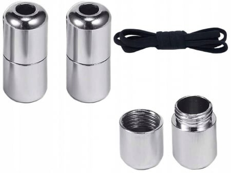 Set 2 sireturi reglabile cu 2 prinderi metalice la capete - Alb [2]
