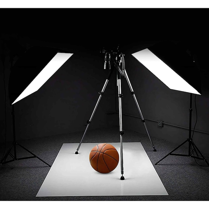 Set 2 softbox-uri profesionale cu lumina continua, 5500K, becuri 30W, trepiede reglabile 95–200 cm, difuzor textil, aluminiu si ABS, negru [4]