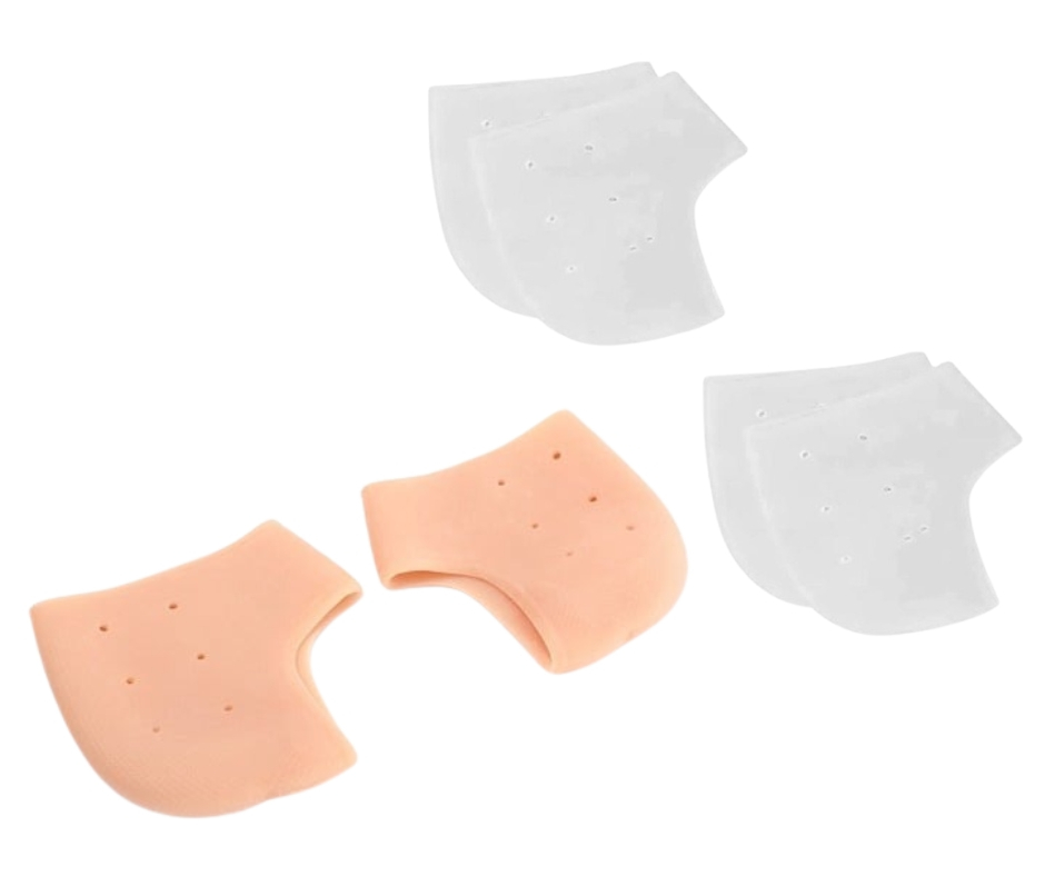 Set 2 sosete pentru protectia calcaielor, din silicon, marime universala, alb [2]