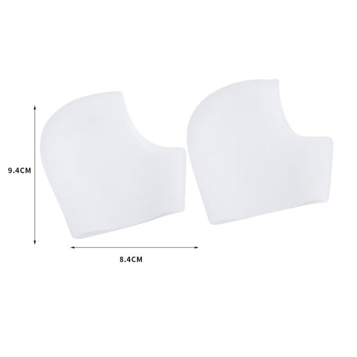 Set 2 sosete pentru protectia calcaielor, din silicon, marime universala, alb [5]