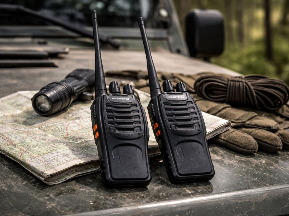 Set 2 statii radio portabile, 16 canale, raza de actiune pana la 8 km, frecventa 400-470 MHz, baterie 1500 mAh, casti si incarcatoare incluse, negru [7]