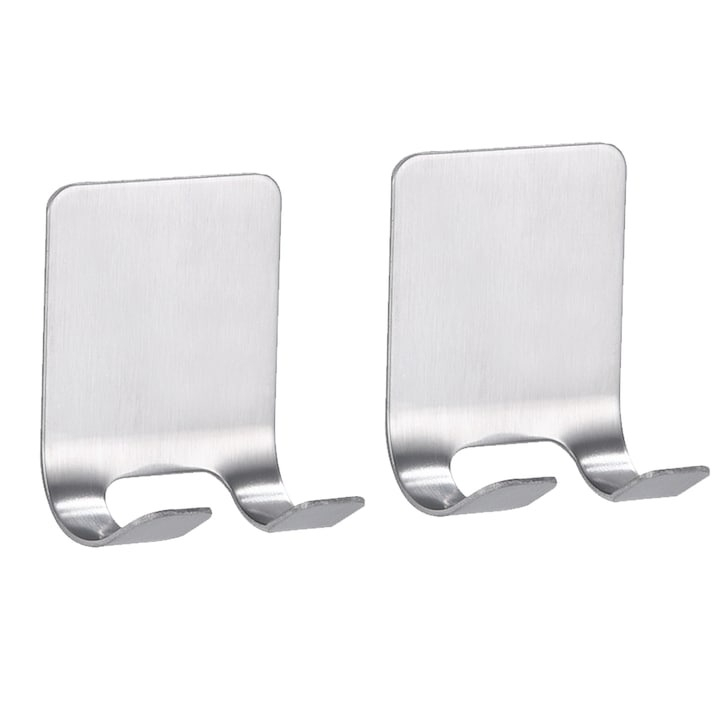 Set 2 suporti universali de perete, din inox, 6x4.5cm - Argintiu [1]