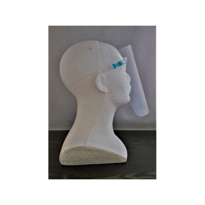 Set 2 viziere de protectie reutilizabile cu rama tip ochelari, transparente, din policarbonat, pentru adulti [9]