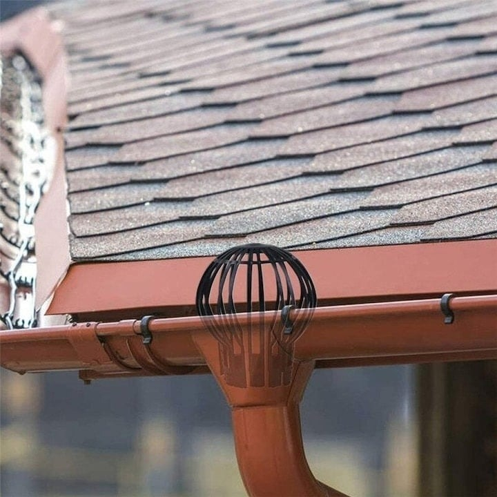 Set 2 x parafrunzar pentru scurgere jgheab, diametru 132 mm, plastic, negru [2]