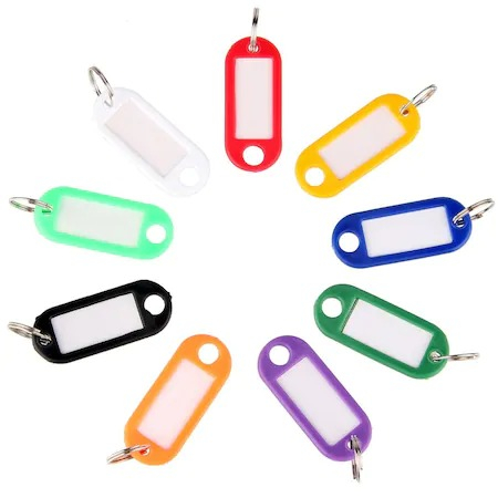 Set 20 brelocuri multicolore din plastic cu eticheta pentru organizarea cheilor [2]