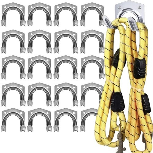 Set 20 carlige duble pentru unelte si scule, metalice, suporturi de perete pentru organizare atelier, gradina, garaj, 6.5 x 7 x 5.5 cm [9]