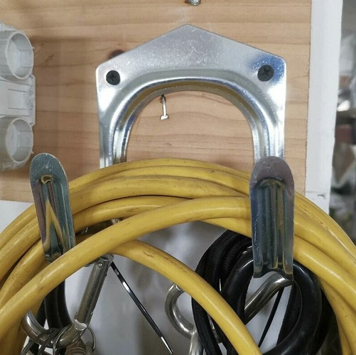 Set 20 carlige duble pentru unelte si scule, metalice, suporturi de perete pentru organizare atelier, gradina, garaj, 6.5 x 7 x 5.5 cm [18]