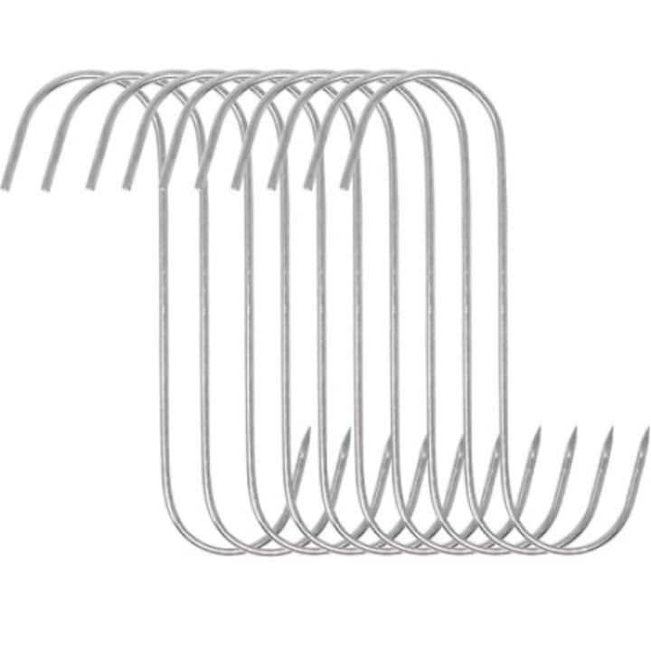 Set 20 carlige pentru suspendat carnea, tip S, otel inoxidabil, 15 cm [2]