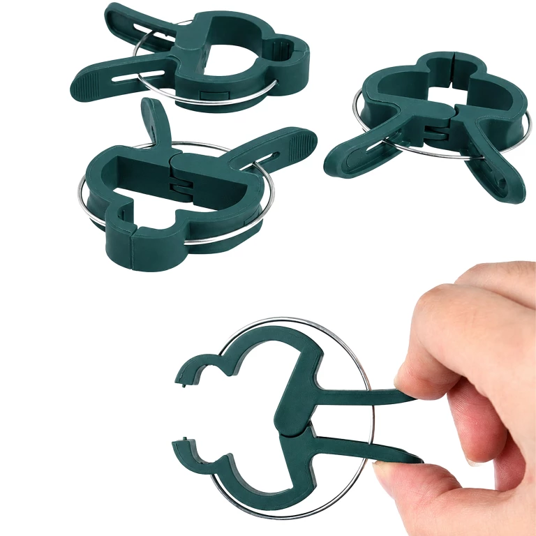Set 20 cleme verzi 4,5 x 3 cm pentru fixarea plantelor, clipsuri reutilizabile cu arc metalic [9]