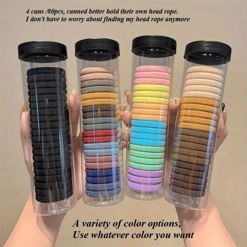 Set 20 elastice pentru par, culori inchise – material premium din elastan, rezistent, elastic si delicat cu parul [7]