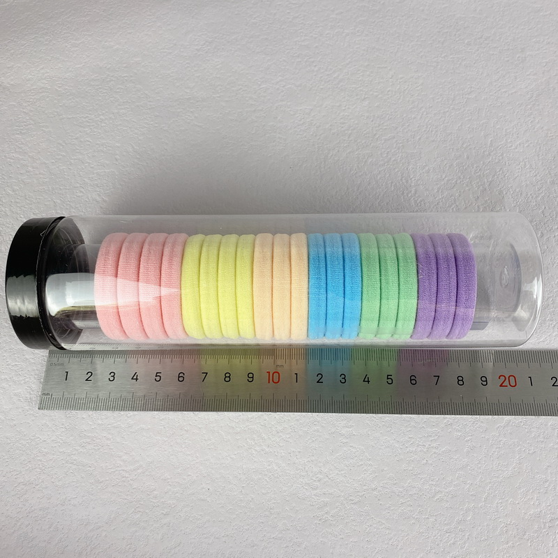 Set 20 elastice pentru par, culori roz – galben – portocaliu – bleu – verde menta – mov – material premium din elastan, rezistent, elastic si delicat cu parul [5]