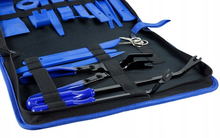 Set 20 extractoare pentru demontare tapiterie auto, clipsuri, ornamente si panouri, plastic si metal, cu husa pentru organizare [2]