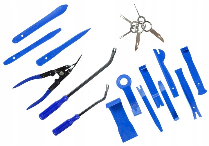 Set 20 extractoare pentru demontare tapiterie auto, clipsuri, ornamente si panouri, plastic si metal, cu husa pentru organizare [4]