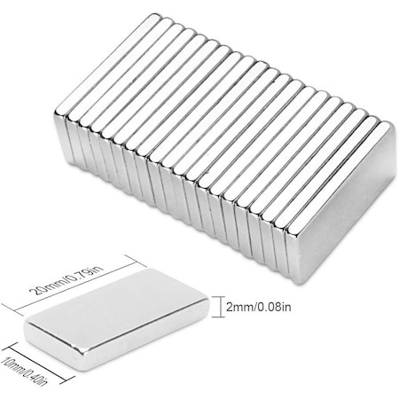 Set 20 magneti neodim, foarte puternici, 20x10x2 mm - Patrati [4]