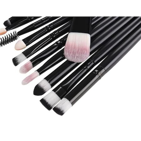 Set 20 pensule de machiaj,make up,manere din lemn - Negru [5]