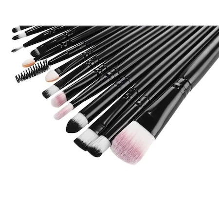 Set 20 pensule de machiaj,make up,manere din lemn - Negru [3]