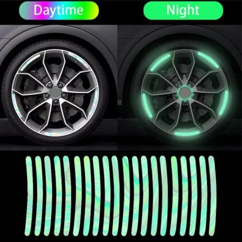 Set 20 stickere reflectorizante, autocolante , universale pentru jante auto, roti bicicleta, motocicleta [4]