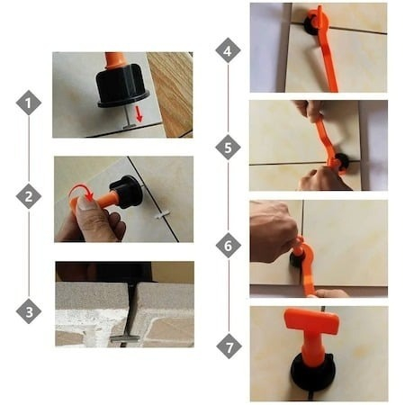 Set 200 tije refolosibile pentru gresie, 4 chei si 100 stele rost de la 1-3 mm [5]