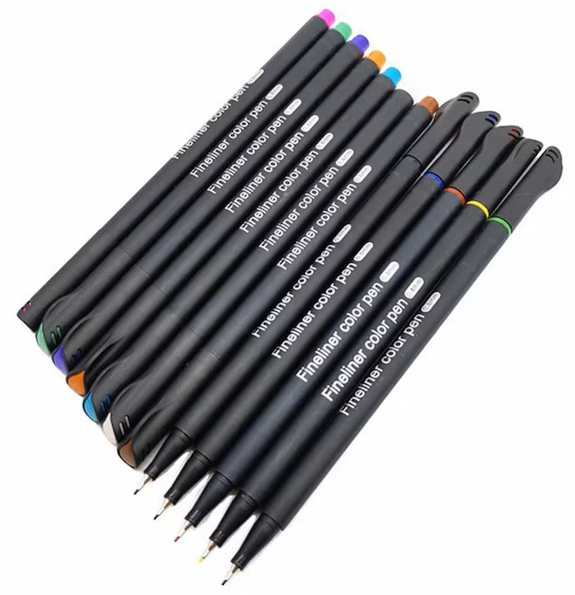 Set 24 finelinere multicolore, varf fin 0,4 mm, pixuri colorate pentru desen [6]