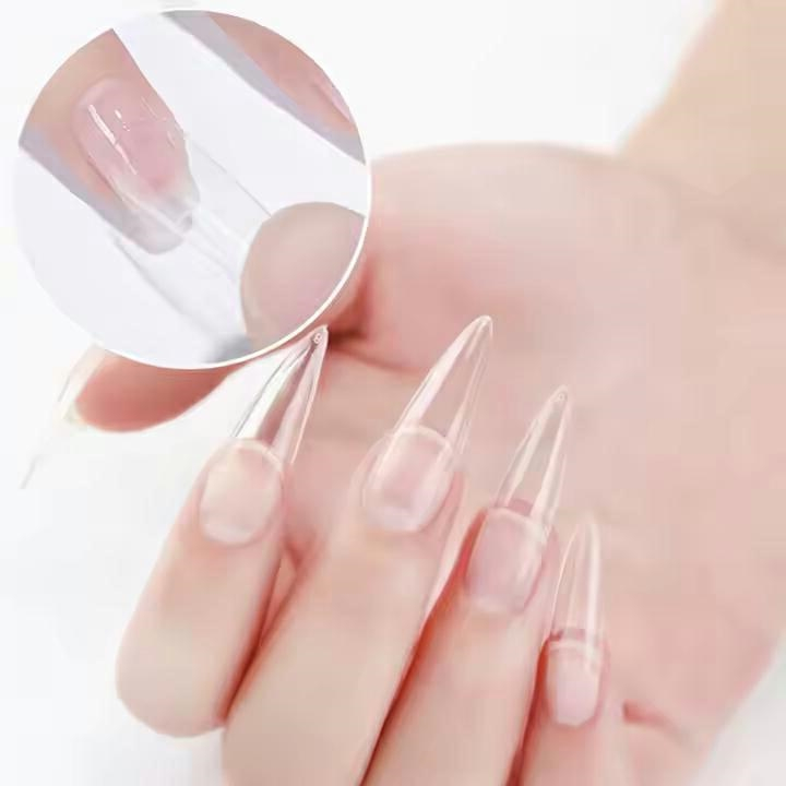 Set 240 tipsuri pentru unghii, ABS, flexibile, durabile, 5 marimi diferite, transparent, cutie depozitare [5]