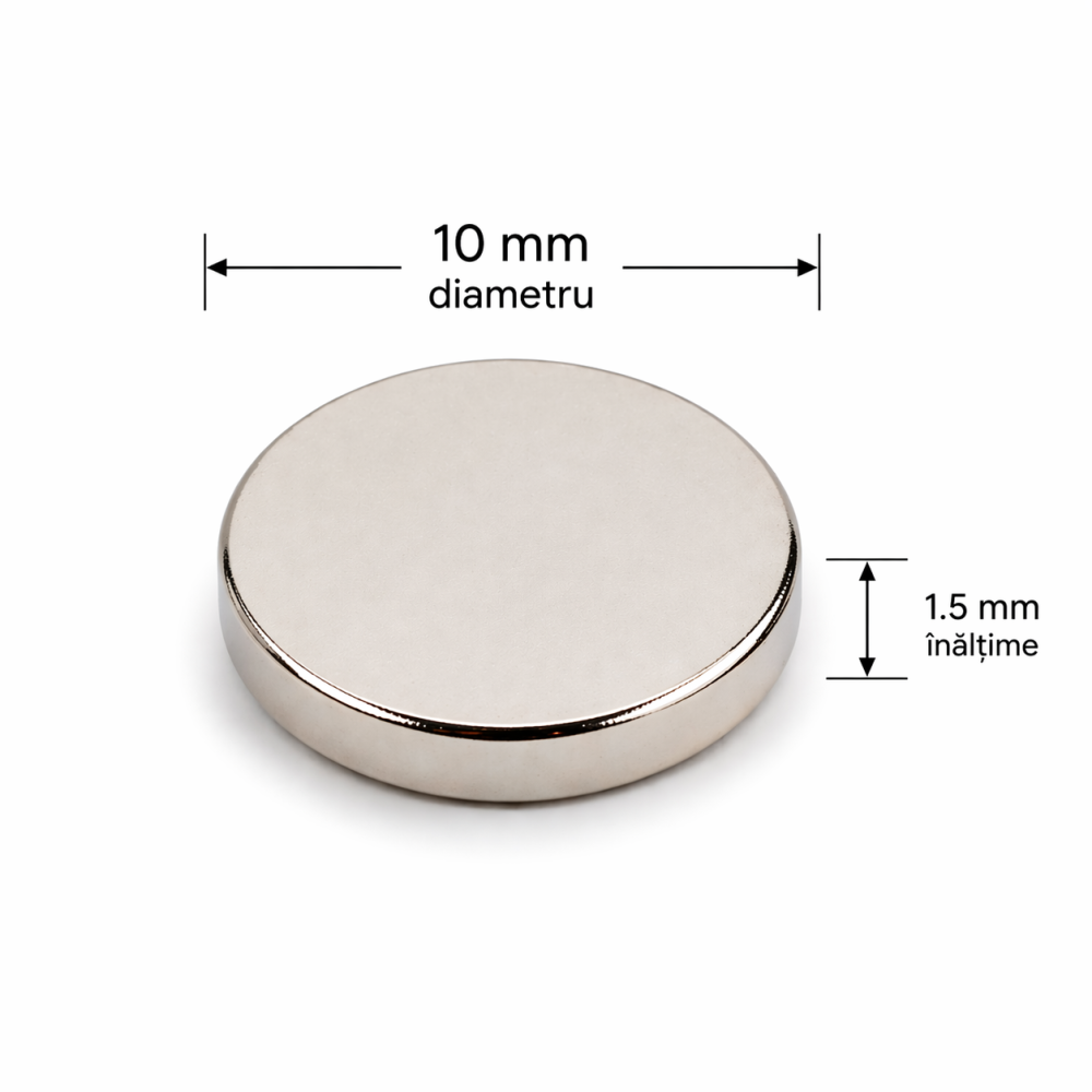 Set 25 magneti neodim disc N48 10x1.5 mm, magneti rotunzi puternici, fixare precisa, proiecte DIY si aplicatii tehnice [3]