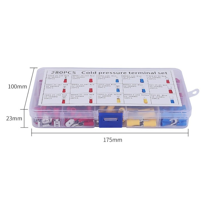 Set 280 terminale electrice izolate, diverse dimensiuni - Multicolor [2]