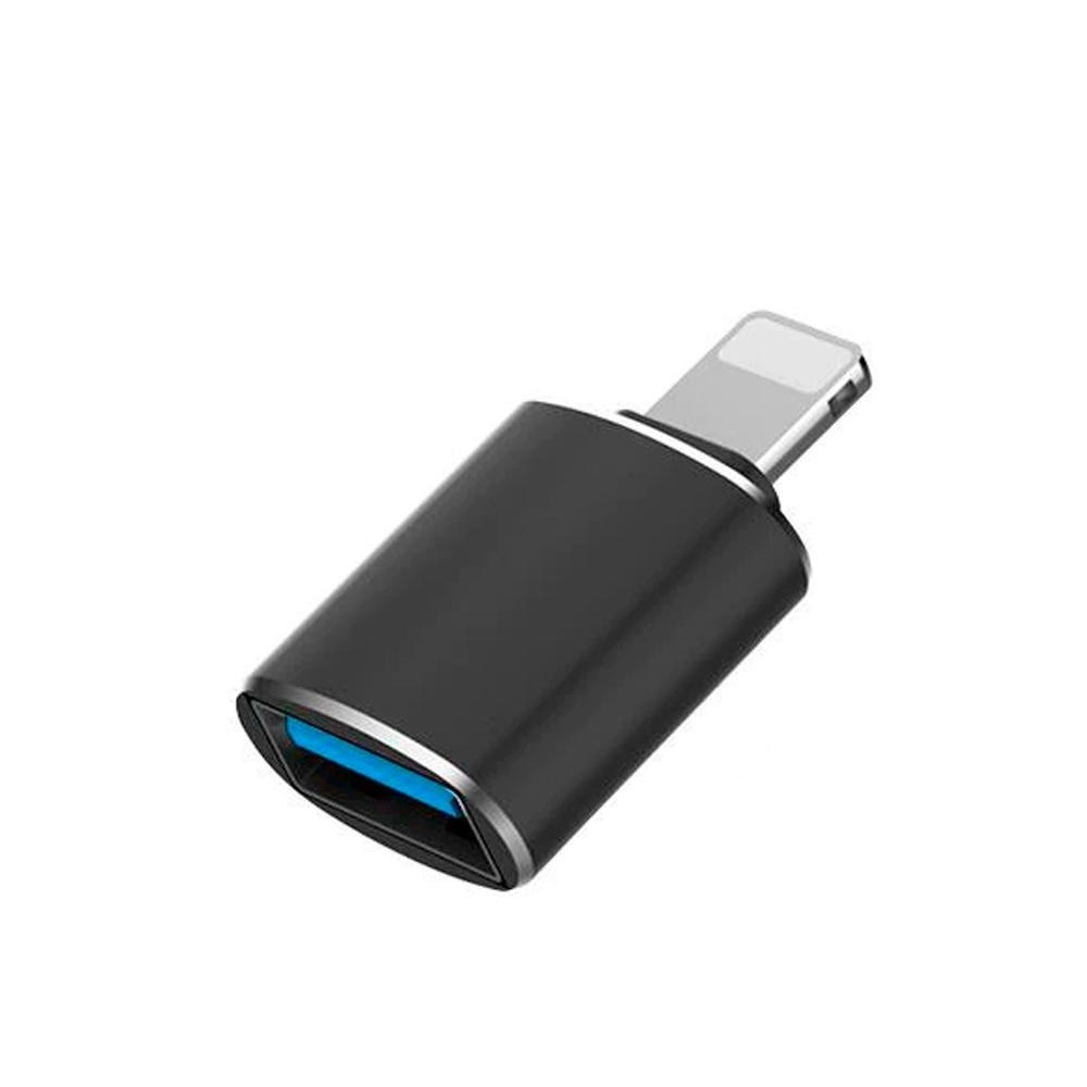 Set 2x Adaptor Conversie USB 3.0 la lightning, USB-A, lightning - Negru [2]