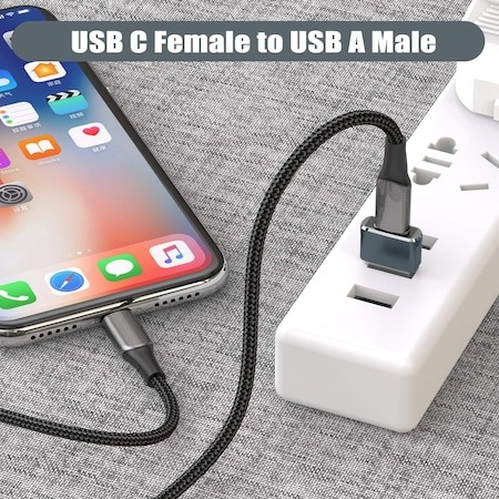 Set 2x Adaptor mini USB tip C la USB, viteza rapida de transfer - Gri [3]
