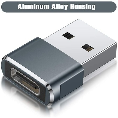 Set 2x Adaptor mini USB tip C la USB, viteza rapida de transfer - Gri [2]