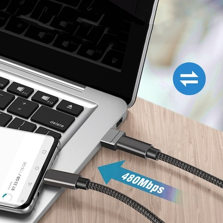 Set 2x Adaptor mini USB tip C la USB, viteza rapida de transfer - Negru [5]