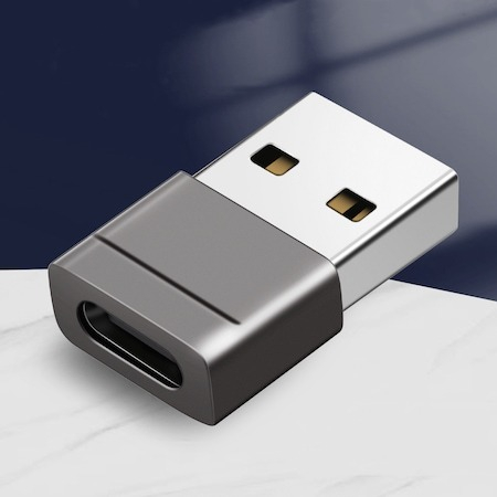 Set 2x Adaptor mini USB tip C la USB, viteza rapida de transfer - Negru [2]