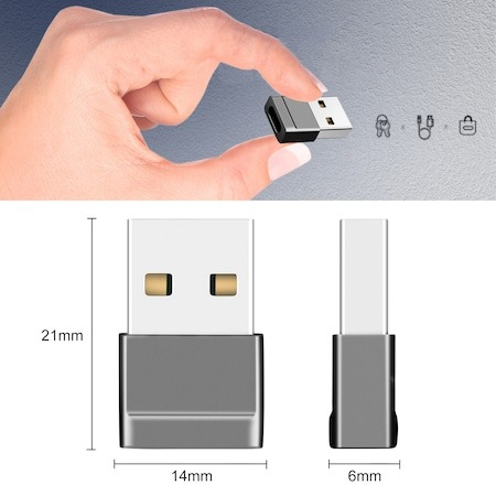 Set 2x Adaptor mini USB tip C la USB, viteza rapida de transfer - Negru [3]