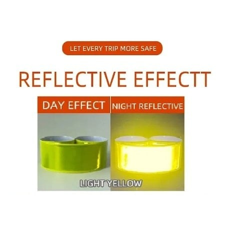 Set 2x Banda reflectorizanta, galbena cu sistem autoblocare, 40 x 3 cm [6]