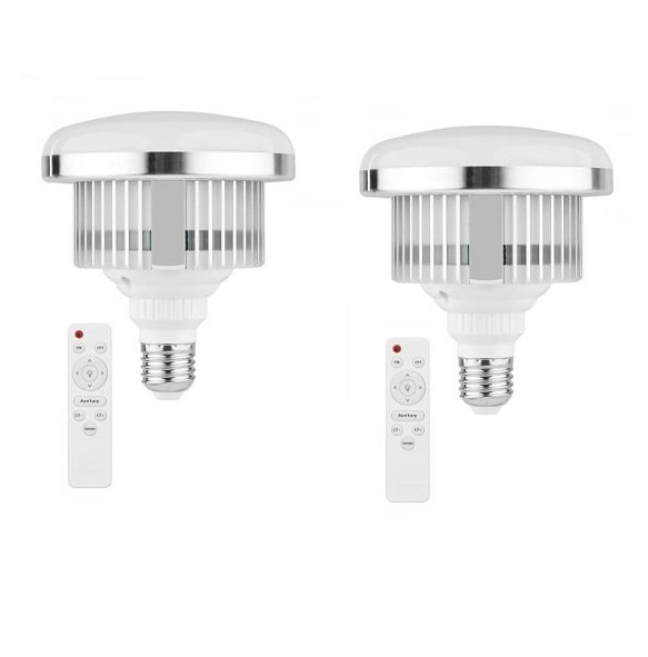 Set 2x Bec foto LED 3 moduri de lumina,putere 85W,soclu E27 cu telecomanda control