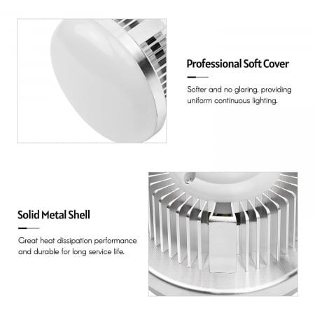 Set 2x Bec foto LED 3 moduri de lumina,putere 85W,soclu E27 cu telecomanda control [4]