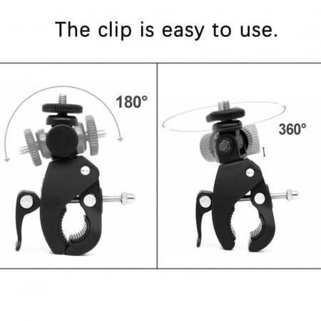 Set 2x Clema de fixare si prindere cu filet universal 1/4 pentru camere foto,gopro,atasare pe ghidon bicicleta [2]