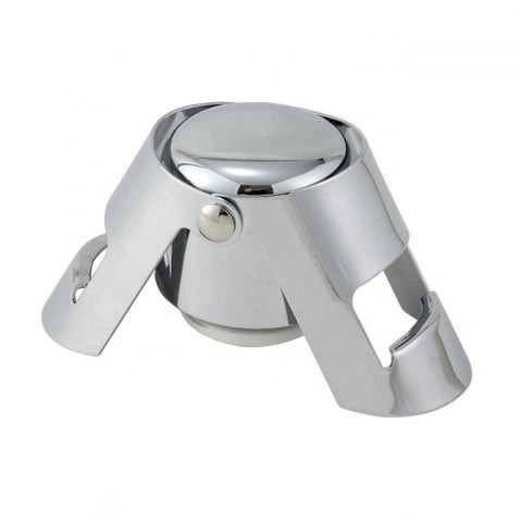 Set 2x Dop pentru sticle de vin, sampanie, alte bauturi, wine stopper, otel inoxidabil, silicon, argintiu [3]