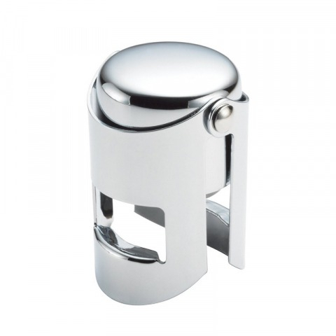 Set 2x Dop pentru sticle de vin, sampanie, alte bauturi, wine stopper, otel inoxidabil, silicon, argintiu [2]
