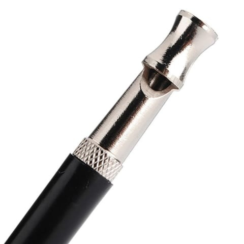Set 2x Fluier de dresaj pentru caini, lungime 8 cm, metal/plastic, negru/argintiu [4]