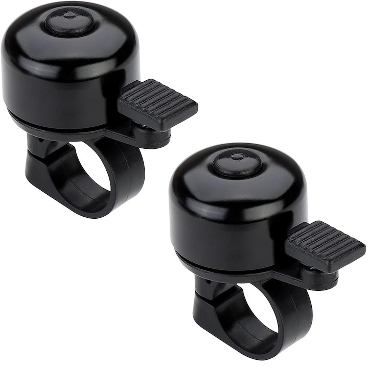 Set 2x Mini sonerie pentru bicicleta din aluminiu,diametru 34 mm - Negru