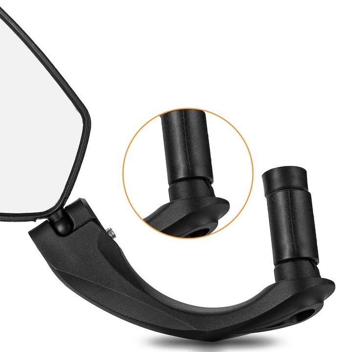 Set 2x Oglinda retrovizoare pentru bicicleta, ajustabila, rotatie 360°, 11 x 6 cm, negru [5]