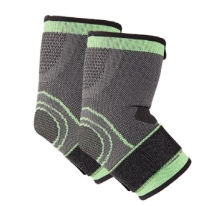 Set 2x Orteza pentru cot reglabila, elastica, marime universala - gri verde