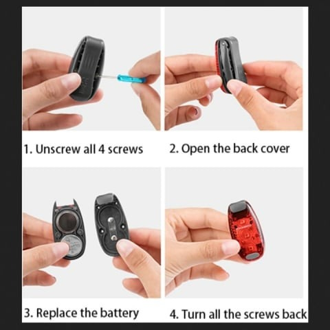 Set 2x Stop spate pentru bicicleta, 3 moduri de iluminare, impermeabil, 5.5 x 3 x 1.5 cm, gri [4]