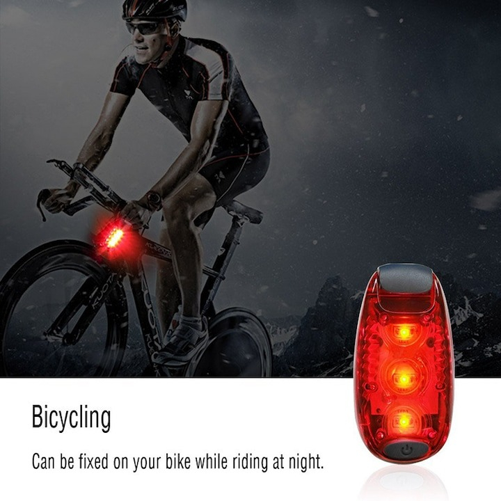 Set 2x Stop spate pentru bicicleta, 3 moduri de iluminare, impermeabil, 5.5 x 3 x 1.5 cm, gri [7]
