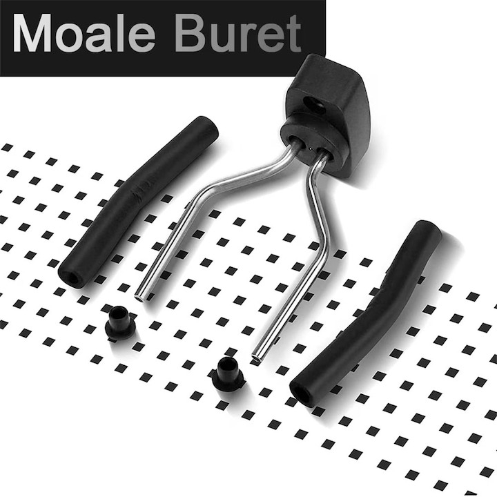 Set 2x suport de perete pentru chitara, acoperit cu spuma, 13 cm, universal, negru [3]