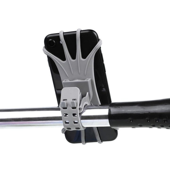 Set 2x Suport telefon din silicon, montare pe ghidon pentru bicicleta, motocicleta, trotineta, rotire 360 grade - Gri [3]