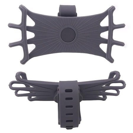 Set 2x Suport telefon din silicon, montare pe ghidon pentru bicicleta, motocicleta, trotineta, rotire 360 grade - Gri [4]