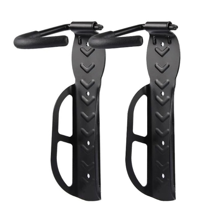 Set 2x suport universal din otel pentru biciclete, rezistent, anti zgarieturi - Negru