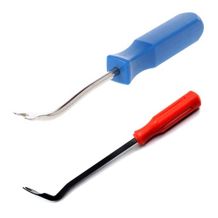 Set 2x Surubelnita universala, extractor metalic pentru clipsuri auto si diverse - Albastru, rosu [2]
